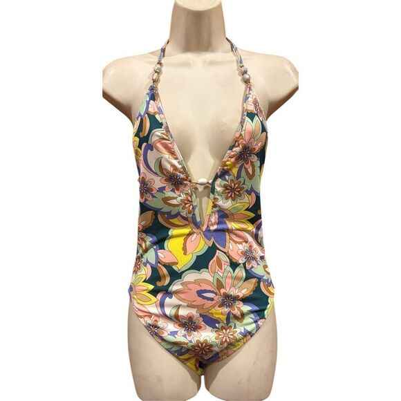 RAMY BROOK Kailey Floral One Piece Swimsuit in Lemon Multi NWT Size Small - Picture 7 of 12
